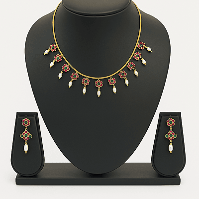 Pearl Blossom Necklace Set