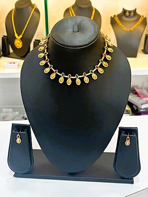 Temple Drop Coin Necklace Set